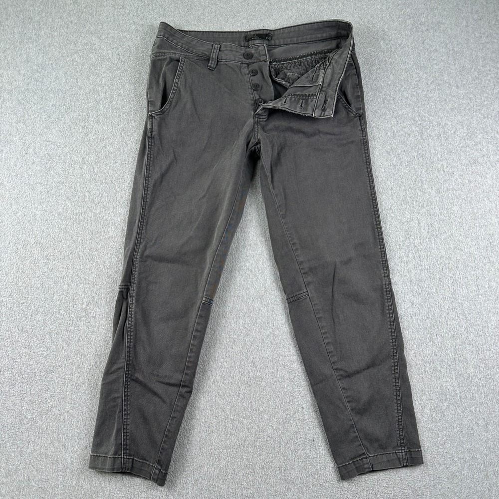 Prana Pants Womens 6 Briann Canvas Gray Button Fly Utility Outdoor